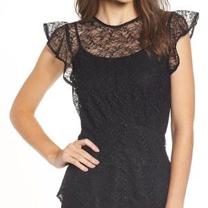 NWT Button Detail Lace Top